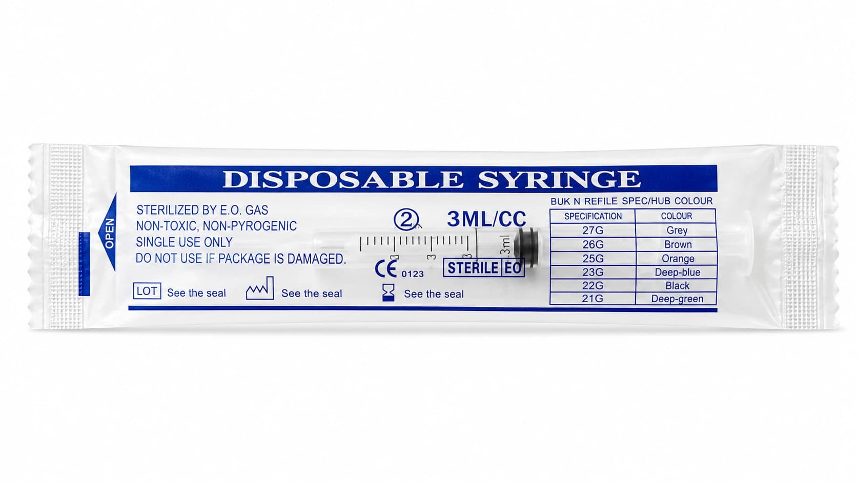 3ml Luer Lock Syringe with 23G Needle — Disposable syringe